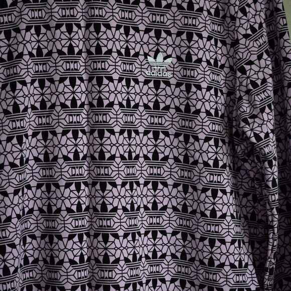 Adidas Black and Pink Long Sleeve Geometric Print Sporty Dress Size M - Picture 3 of 6